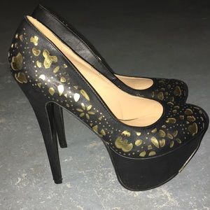 Tall black platforms